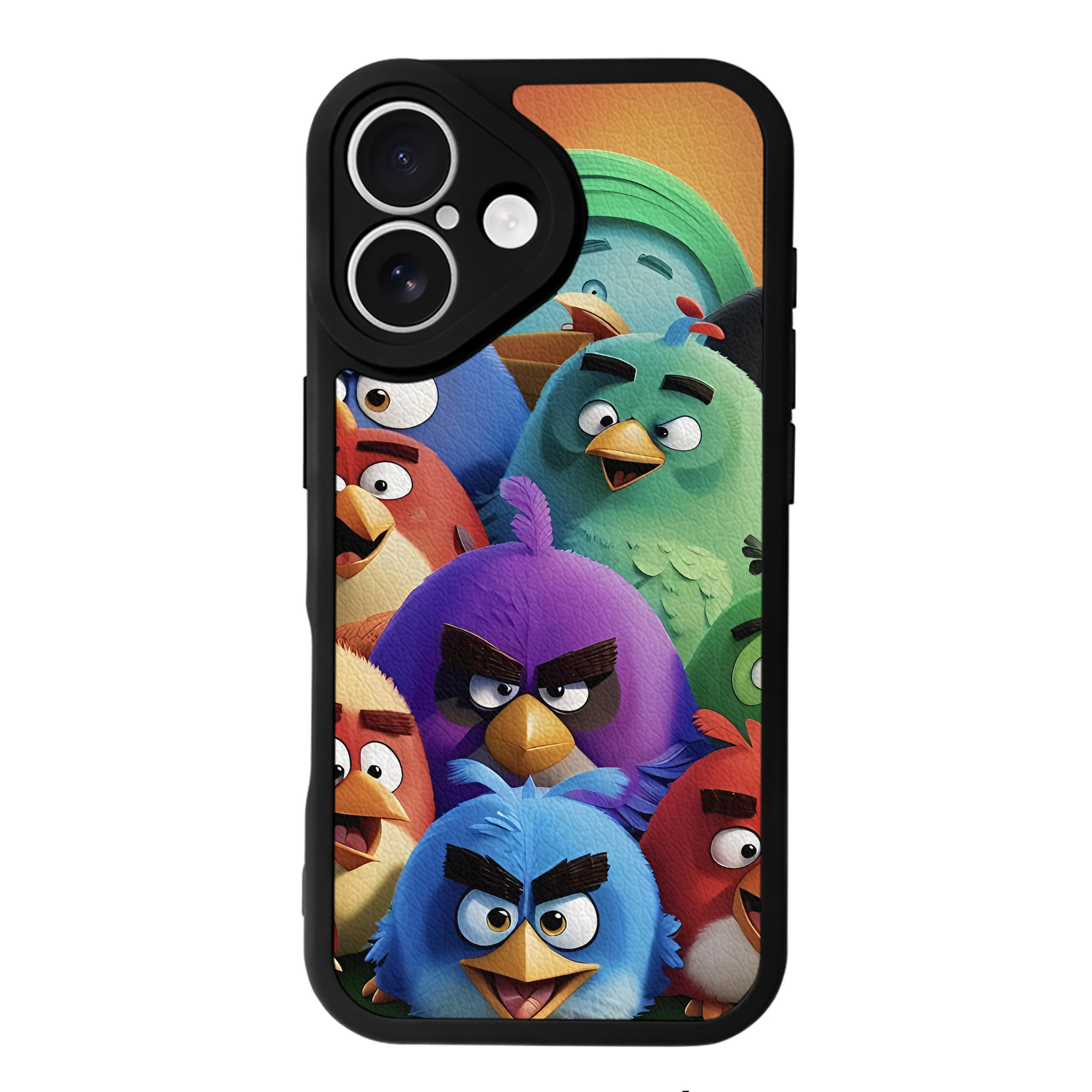 （画像用） Angry Birds アングリーバード 【iPhone 16シリーズ対応】シリコンスマホケース（レザー調） 材質：シリコン
